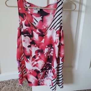 Worthington Tank top pink and white Medium